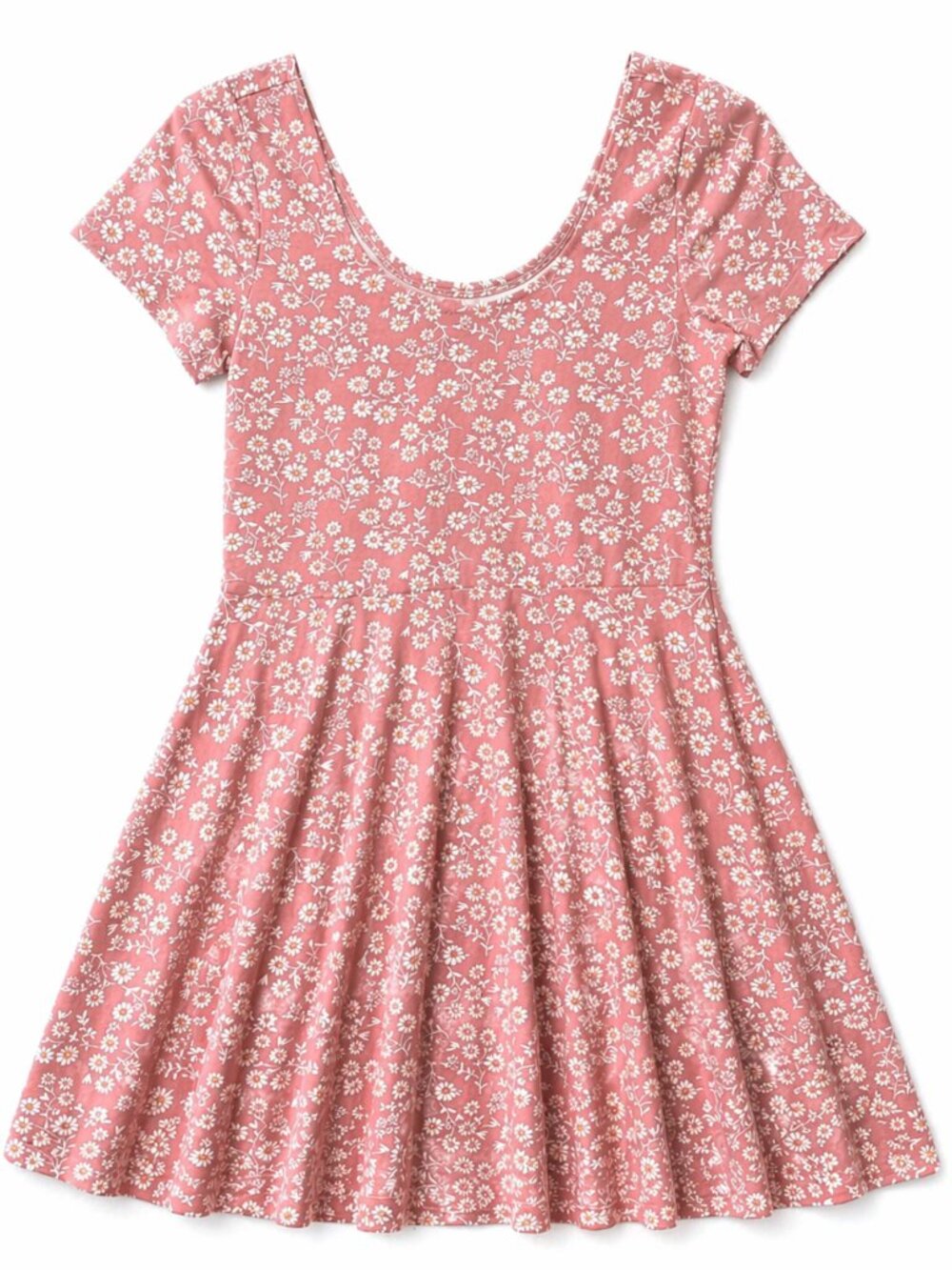 6ixty 8ight Floral Dress A-Line Fit & Flare Soft Jersey Pink Coral Medium